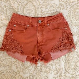 Crochet Jean Shorts American Eagle